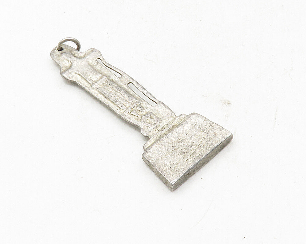 925 Sterling Silver  Vintage Dark Tone Petite Statue Motif Pendant  PT7671