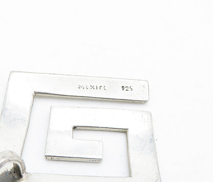 MEXICO 925 Sterling Silver  Vintage Shiny Smooth Square Spiral Pendant  PT3316