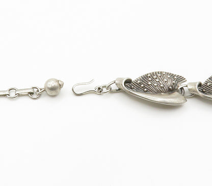 DANECRAFT 925 Sterling Silver  Vintage Floral Leaf Motif Chain Necklace NE2503