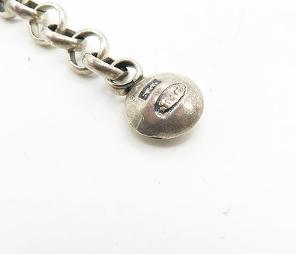 ILARIA 925 Silver Vintage Dangling Red Gemstone Chain Necklace  NE1769