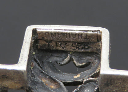 925 Sterling Silver  Vintage Shiny Love Heart Swirl Cross Pendant  PT18041