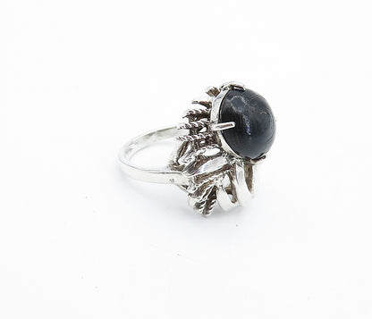 925 Sterling Silver  Vintage Black Onyx Twist Cocktail Ring Sz 6.5  RG4275