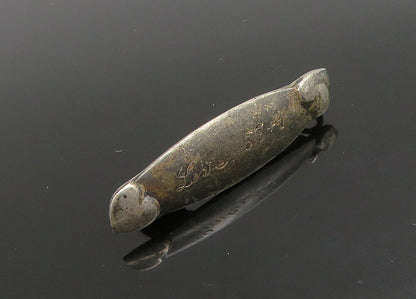 925 Sterling Silver  Vintage Antique Love Hearts Oxidized Brooch Pin  BP9016