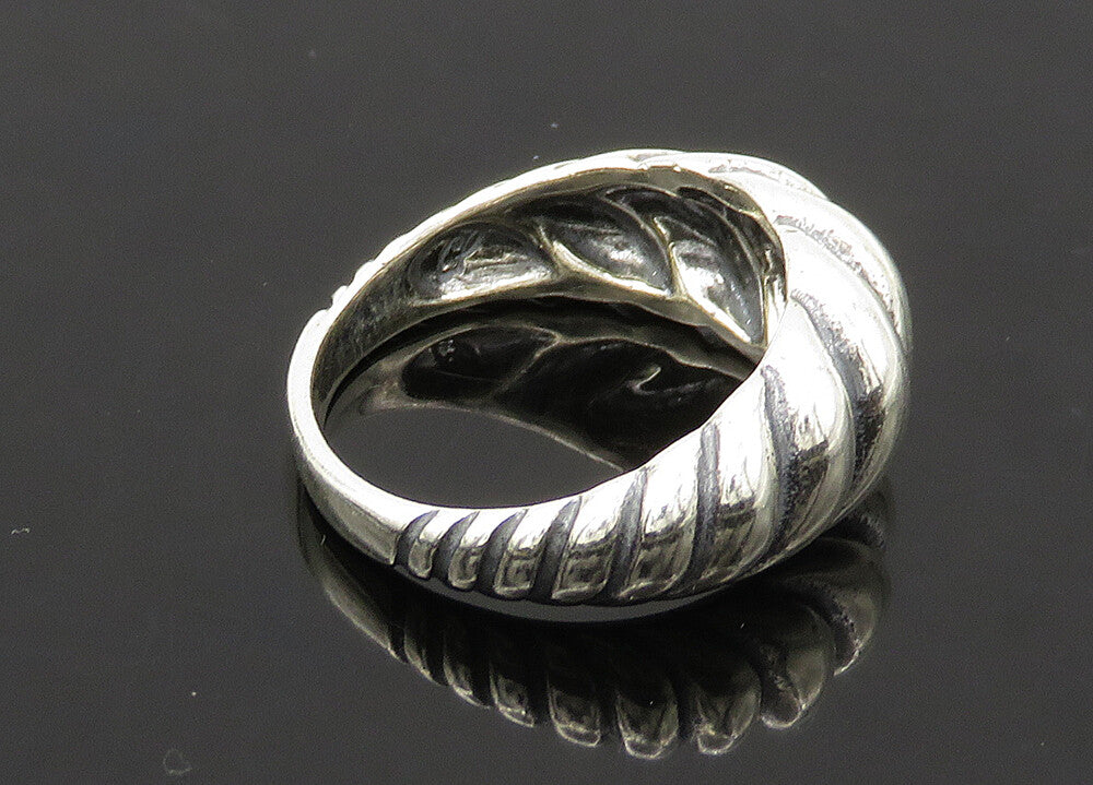 CAROLYN POLLACK 925 Silver  Vintage Shiny Fluted Dome Band Ring Sz 6  RG22229