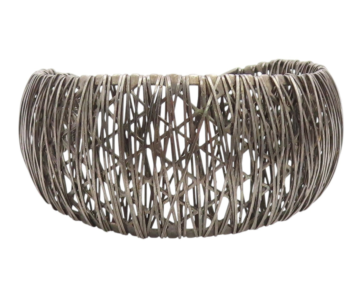 925 Sterling Silver Vintage Bracelet MILOR Intertwined Tangle Mesh Cuff  BT11953
