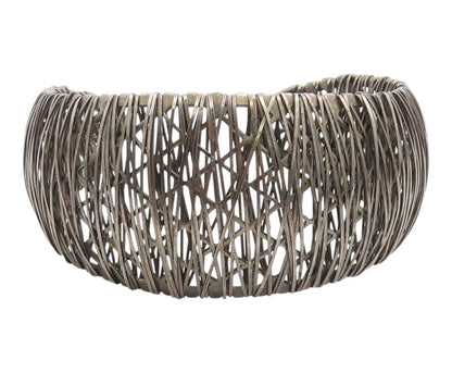 925 Sterling Silver Vintage Bracelet MILOR Intertwined Tangle Mesh Cuff  BT11953