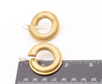 925 Sterling Silver Vintage Earrings Gold Plated POMERANTZ Open Hoops  EG13565