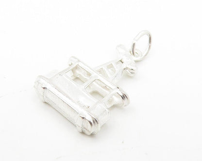 925 Sterling Silver  Vintage Shiny Sky Cable Lift Motif Petite Pendant  PT9098