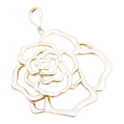 JACMEL 925 Sterling Silver  Vintage Shiny Flower Outline Pendant  PT18367
