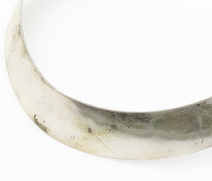 DESIGNER 925 Silver  Vintage Minimalist Shiny Smooth Collar Necklace  NE2609