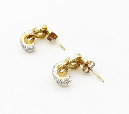 ROSS SIMON 925 Silver  Genuine Diamonds Gold Plated Drop Earrings  EG8449