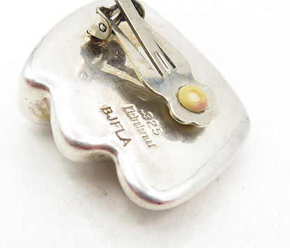 BJFLA ELECTROFORMED 925 Silver Vintage Hollow Non Pierce Earrings EG4686