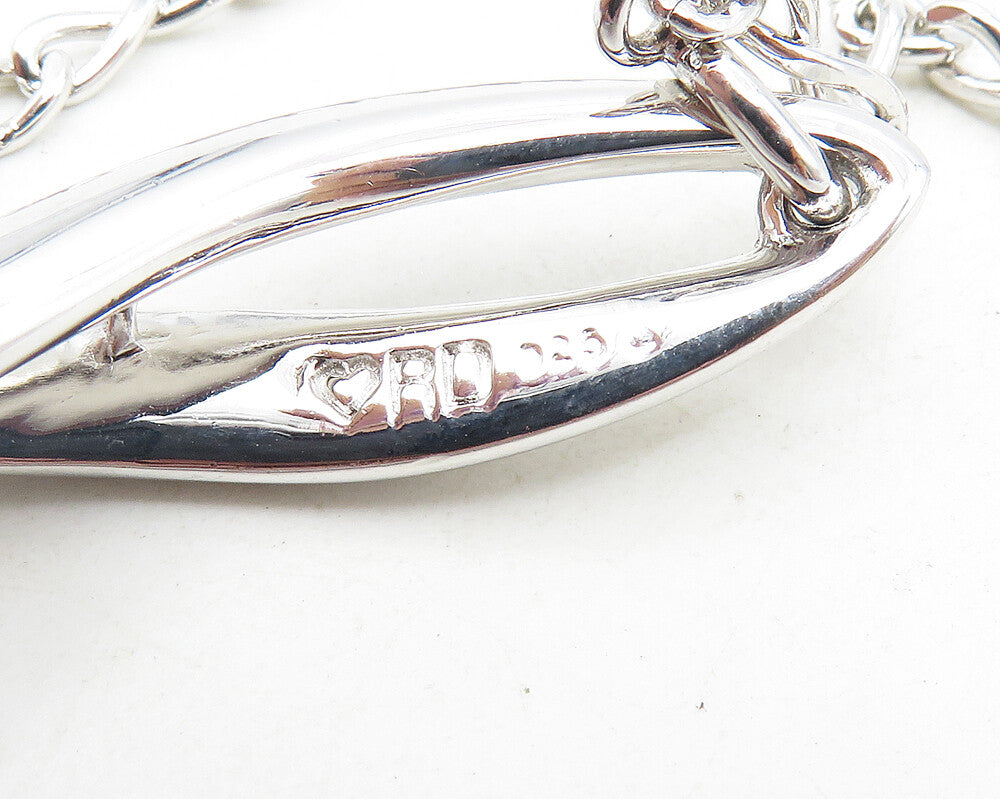 925 Sterling Silver  Polished Infinity Swirl Link Chain Necklace  NE1921