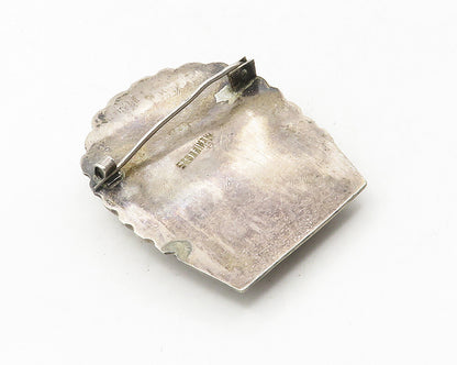 MEXICO 925 Sterling Silver Vintage Antique Traditional Style Brooch Pin BP4101