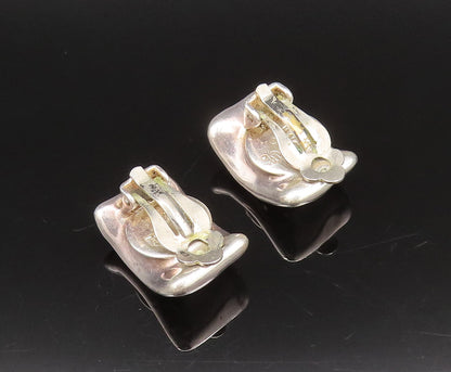 BATAMI 925 Silver  Vintage Minimalist Curved Clip Back Earrings  EG12290