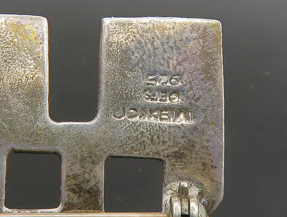 MEXICO 925 Sterling Silver  Vintage Shiny Boy & Girl House Brooch Pin  BP9249