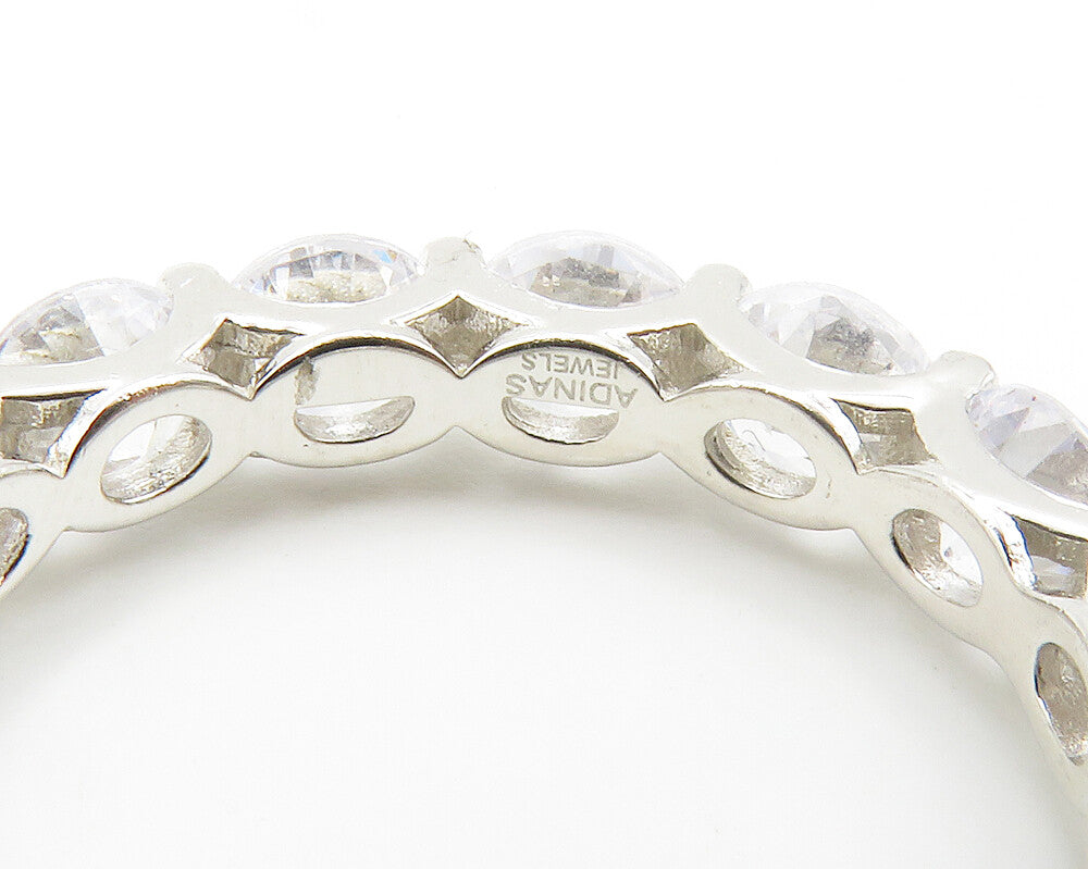 925 Sterling Silver  Sparkling Cubic Zirconia Eternity Ring Sz 9.5  RG14943