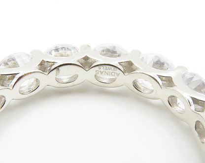925 Sterling Silver  Sparkling Cubic Zirconia Eternity Ring Sz 9.5  RG14943