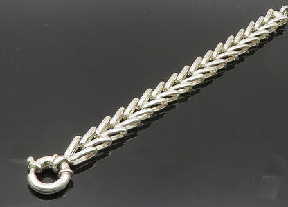 925 Sterling Silver  Vintage Shiny Arrow Hinge Link Chain Bracelet  BT8190
