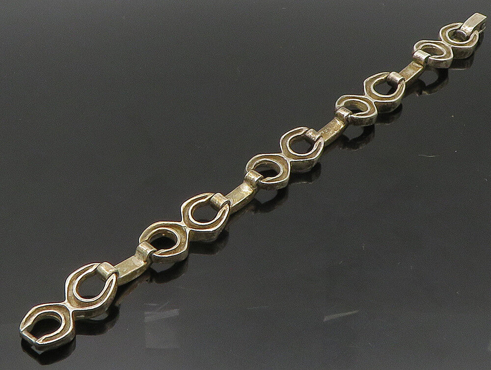 EUROPE 925 Sterling Silver  Vintage Anchor link Hinge Chain Bracelet  BT9312
