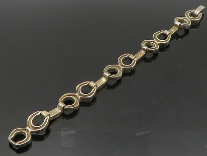 EUROPE 925 Sterling Silver  Vintage Anchor link Hinge Chain Bracelet  BT9312