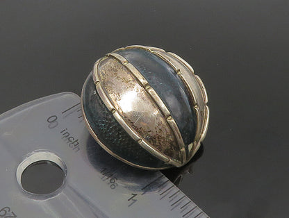 DESIGNER 925 Sterling Silver  Vintage Enamel Dome Non Pierce Earrings  EG11567