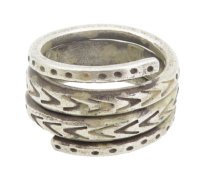 925 Sterling Silver  Vintage Antique Arrow Pattern Band Ring Sz 5.5  RG8603