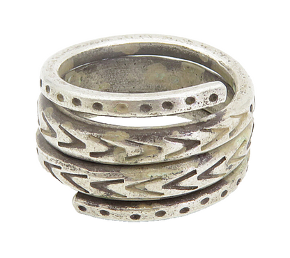 925 Sterling Silver  Vintage Antique Arrow Pattern Band Ring Sz 5.5  RG8603