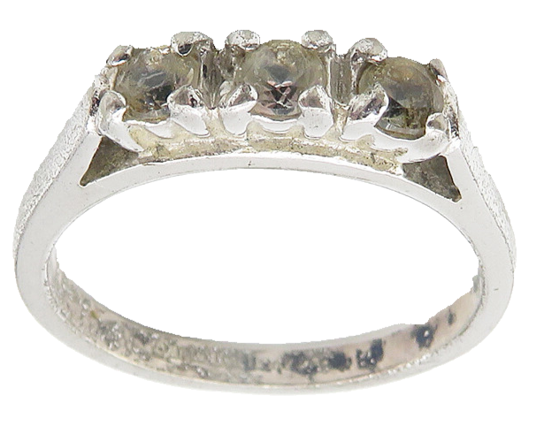 AVON 925 Sterling Silver  Petite Prong Set Topaz Shiny Band Ring Sz 6  RG10787