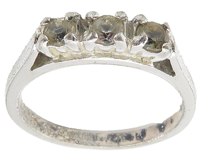 AVON 925 Sterling Silver  Petite Prong Set Topaz Shiny Band Ring Sz 6  RG10787