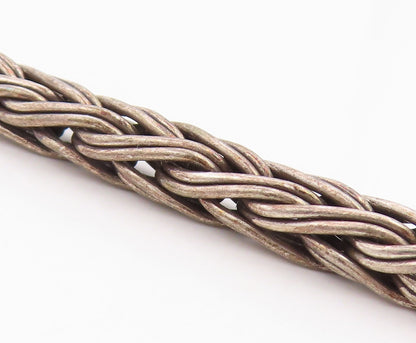925 Sterling Silver Vintage Bracelet Classic Braided Spiga Chain Design  BT12050