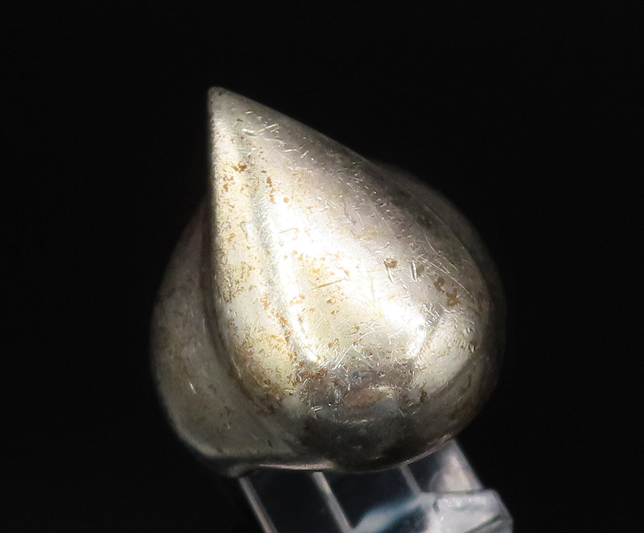 925 Sterling Silver  Vintage Modernist Teardrop Shaped Ring Sz 9  RG25687