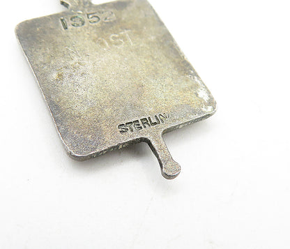 925 Sterling Silver  Vintage Antique Enamel S.J Tilden H.S Pendant  PT4821