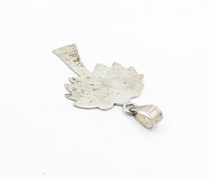 925 Sterling Silver  Vintage Smooth Dark Tone Tree Motif Pendant  PT3939