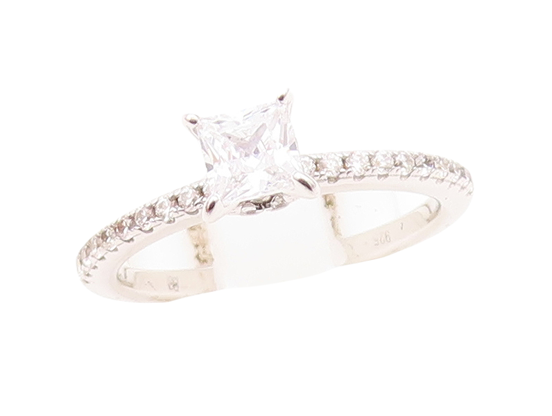 925 Sterling Silver Vintage Ring Minimalist CZ Wedding Ring  Sz 7  RG30494