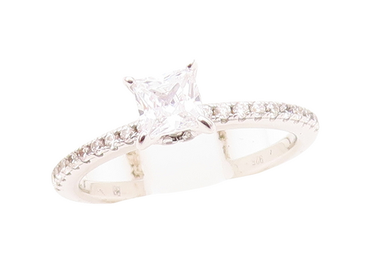 925 Sterling Silver Vintage Ring Minimalist CZ Wedding Ring  Sz 7  RG30494