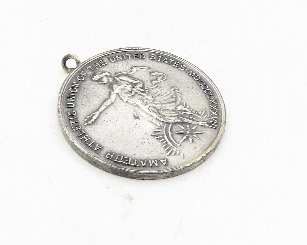 925 Sterling Silver  Vintage Antique US Amateur Athletic Union Pendant  PT7805