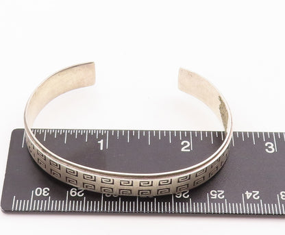 925 Sterling Silver Vintage Bracelet Designer Spiral Maze Etched Cuff  BT10552