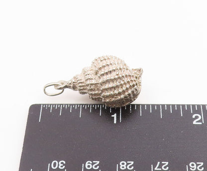 925 Sterling Silver Vintage Pendant Classic Textured Conch Shell Charm  PT26279