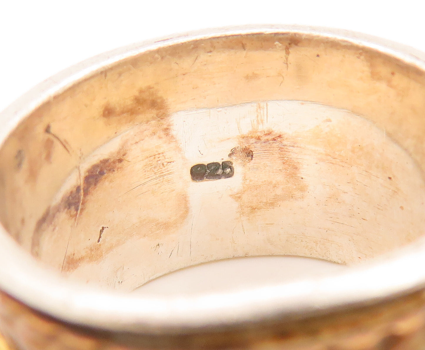 925 Sterling Silver Vintage Ring Solid Floral Carved Spiner Rings Sz 7  RG27889