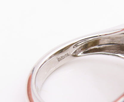 925 Sterling Silver Vintage Ring Carved Gemstone & CZ Band  Sz 6.5  RG34177
