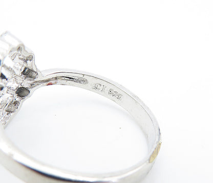 925 Sterling Silver  Shiny Cubic Zirconia Open Spiral Band Ring Sz 9  RG7268