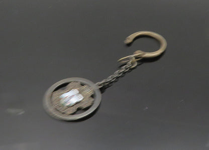 925 Sterling Silver  Vintage Enamel Saint Moritz Switzerland Key Chain  TR2763