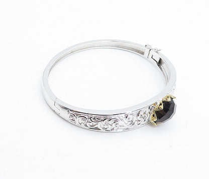 ROSS SIMON 925 Silver   Smoky Topaz Baroque Swirl Bangle Bracelet  BT3251