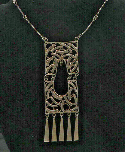 ISRAEL 925 Sterling Silver  Vintage Dark Tone Twist Bar Chain Necklace  NE2807