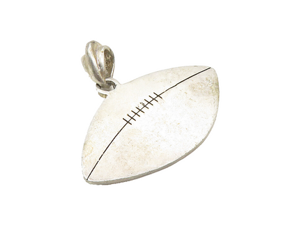 925 Sterling Silver  Vintage Dark Tone Football Sports Motif Pendant  PT7555