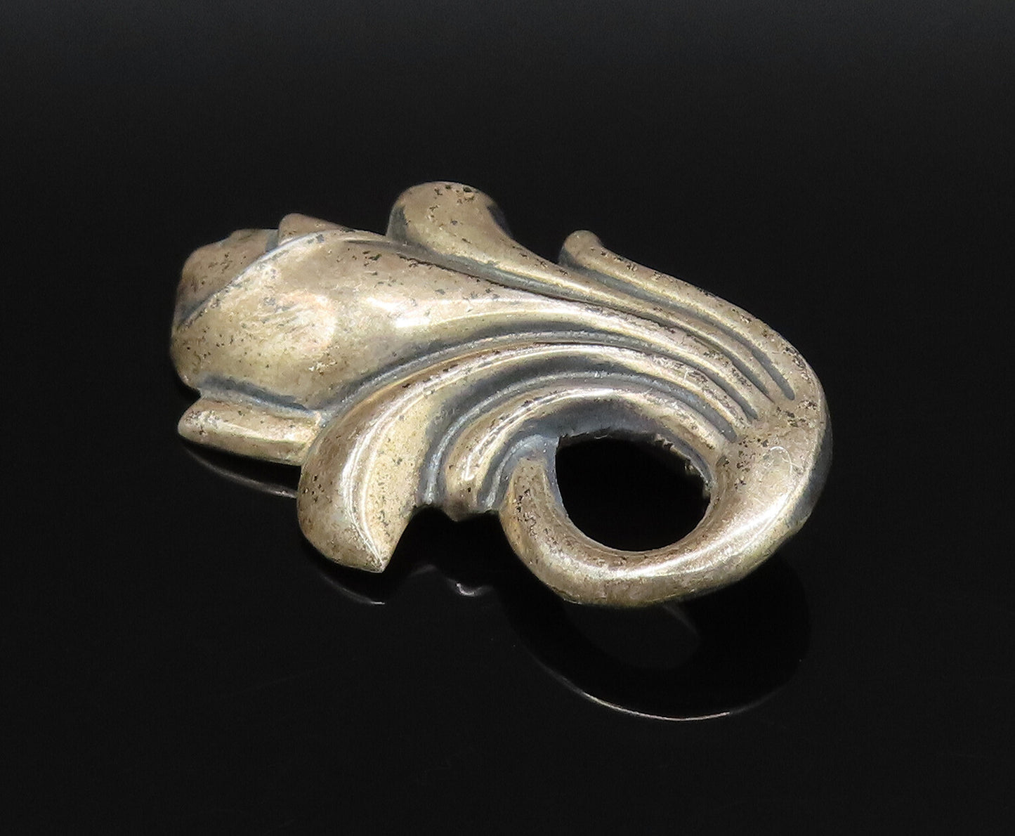 925 Sterling Silver  Vintage Hollow Rose Flower Motif Brooch Pin  BP9900