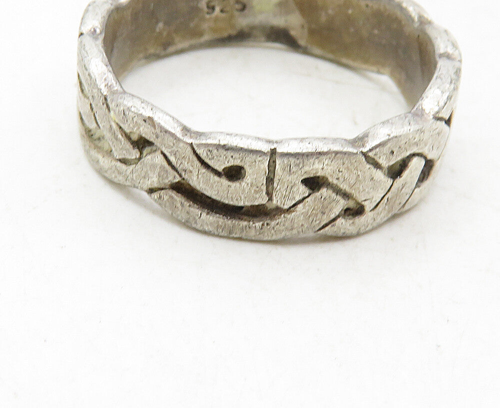 925 Sterling Silver  Vintage Petite Celtic Knot Smooth Band Ring Sz 5.5 RG9432