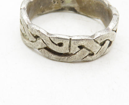 925 Sterling Silver  Vintage Petite Celtic Knot Smooth Band Ring Sz 5.5 RG9432