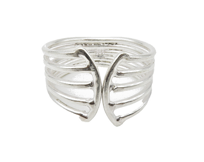 925 Sterling Silver  Shiny Split Design Tapered Band Ring Sz 10  RG14580